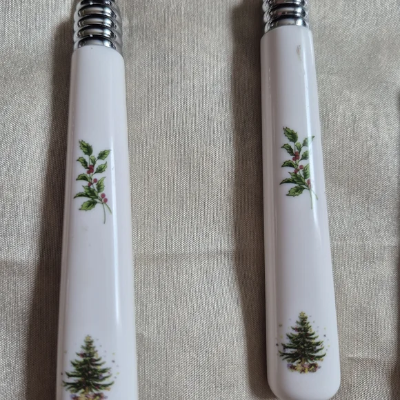 Elegant White 6pc. Vintage Cutlery Set with Tree Design Nikko - Picture 8 of 13